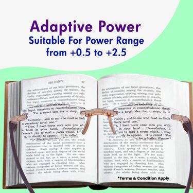 Rimless Colored Adaptive Power Reading Glasses B1 G2 Free (3CRG) - Image 2