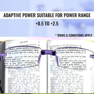 Rimless Folding Adaptive Power Mobile Protection Reading Glasses B1 G2 Free (3FORG10) - Image 2