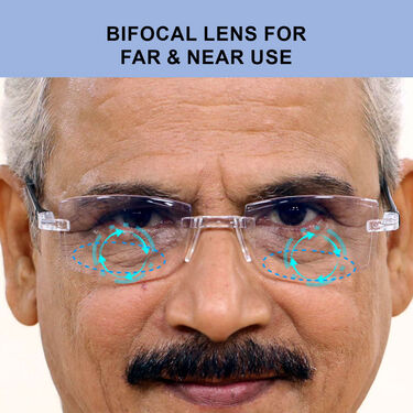 Rimless Adaptive Power Bifocal Reading Glasses B1G1 (BORG4) - Image 4