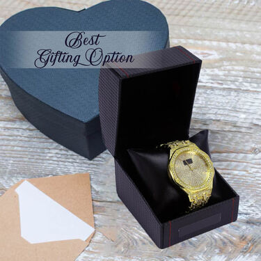 Royal Luxe Austrian Diamond Golden Watch (MGW30) - Image 4