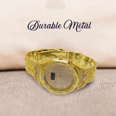 Royal Luxe Austrian Diamond Golden Watch (MGW30) - Image 5