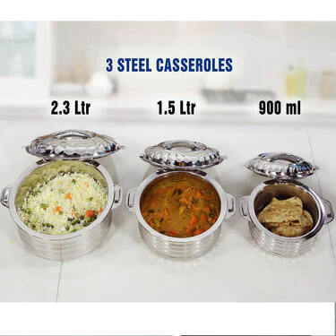 Set of 3 Stainless Steel Hotbox (3SC2) - Image 2