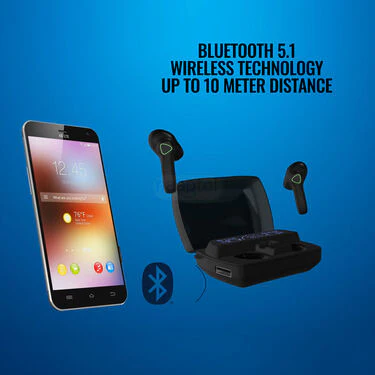 Smart Bluetooth Earbuds With LED Display Power Bank & Torch + Free Trimmer (TWS63) - Image 6