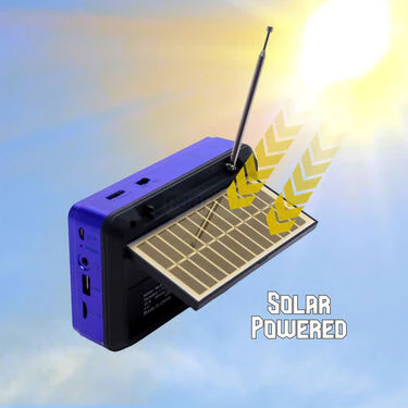 Solar Fm Radio Support Usb Tf Card And Headphone Out And Powerbank Function (BLS6) - Image 3