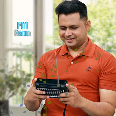 Solar Fm Radio Support Usb Tf Card And Headphone Out And Powerbank Function (BLS6) - Image 4
