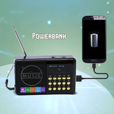 Solar Fm Radio Support Usb Tf Card And Headphone Out And Powerbank Function (BLS6) - Image 5