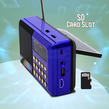 Solar Fm Radio Support Usb Tf Card And Headphone Out And Powerbank Function (BLS6) - Image 6
