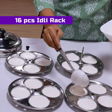 Stainless Steel Big Multi Cooker + 16 Cavity Idli Rack (1MMC2) - Image 2