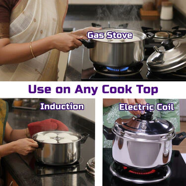 Stainless Steel Big Multi Cooker + 16 Cavity Idli Rack (1MMC2) - Image 4