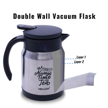 Stainless Steel Insulated Tea Kettle (500 ml) With 2 Steel Cups (1TK2C) - Image 4