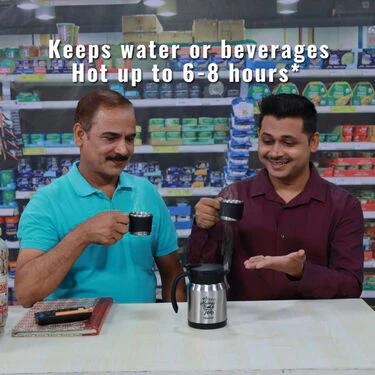 Stainless Steel Insulated Tea Kettle (500 ml) With 2 Steel Cups (1TK2C) - Image 5