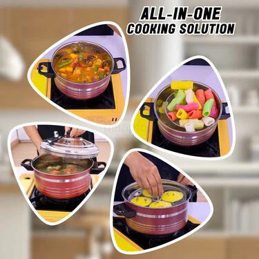 Stainless Steel Multi Cooker + 12 Cavity Idli Rack (1MC3) - Image 8