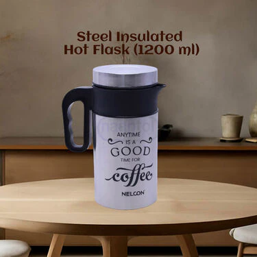 Steel Insulated Hot Flask (1200ml) + 4 Steel Cups (1IF4C2) - Image 4
