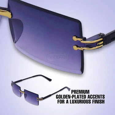 Stylish Rimless Sunglasses With Free Wireless Earpods (SGWP1) - Image 3