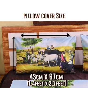 Velvet Digital Printed Double Bedsheet with 2 Pillow Covers (DBS21) - Image 4