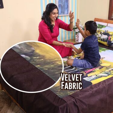 Velvet Digital Printed Double Bedsheet with 2 Pillow Covers (DBS21) - Image 5