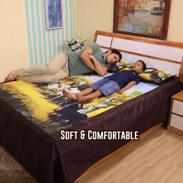 Velvet Digital Printed Double Bedsheet with 2 Pillow Covers (DBS21) - Image 7