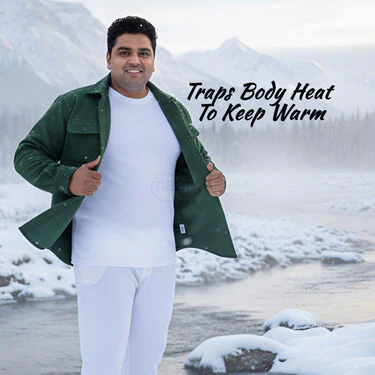 Warm And Comfortable White Plus Size Thermal Set For Men (WTP1) - Image 3