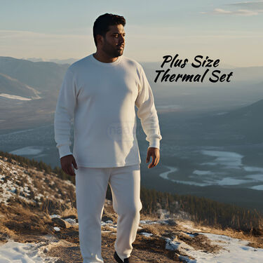 Warm And Comfortable White Plus Size Thermal Set For Men (WTP1) - Image 4