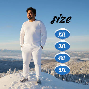 Warm And Comfortable White Plus Size Thermal Set For Men (WTP1) - Image 5