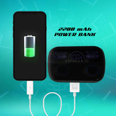 Wireless Bluetooth Earbuds With inbuilt Screen & Powerbank With Free Multipurpose Cable Kit & Mobile Stand (TWS65) - Image 5