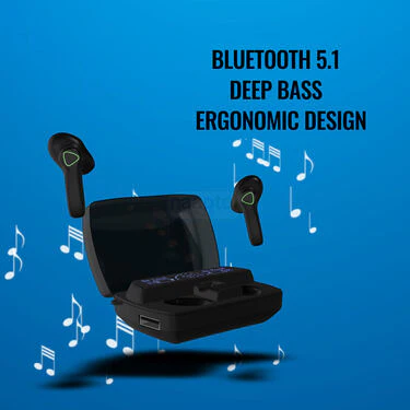 Wireless Bluetooth Earpod With Charging Chase Torch & Inbuilt Powerbank + FREE 3 In 1 Charging Cable (TWS62) - Image 5