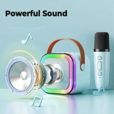 Wireless Bluetooth Karaoke Speaker & Mic with Colourful dancing lights (KBS1) - Image 3