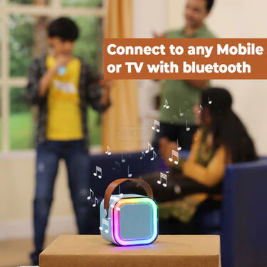 Wireless Bluetooth Karaoke Speaker & Mic with Colourful dancing lights (KBS1) - Image 6