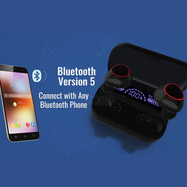 Wireless Earpods with Charging Case & Inbuilt Powerbank M10 with Free Golden Stretchable Watch (TWS13A) - Image 8