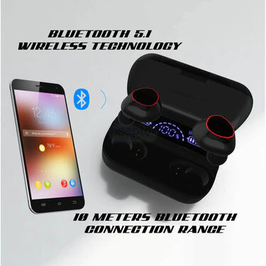 Wireless Earpods with Charging Inbuilt Power Bank M10 with Free 4 in 1 USB Charger Cable (TWS68) - Image 4