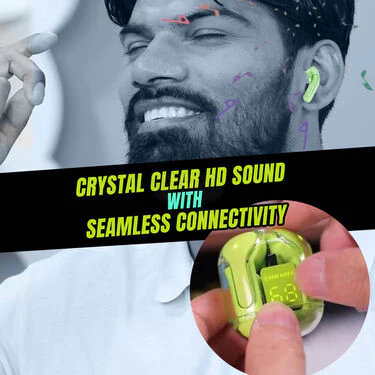 Wireless Ultrapro earpods with Display + Free Rechargeable Golden Trimmer (TWS58) - Image 5